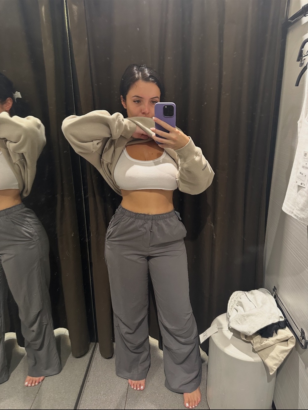 Zara Wide-Leg Pants - Gray